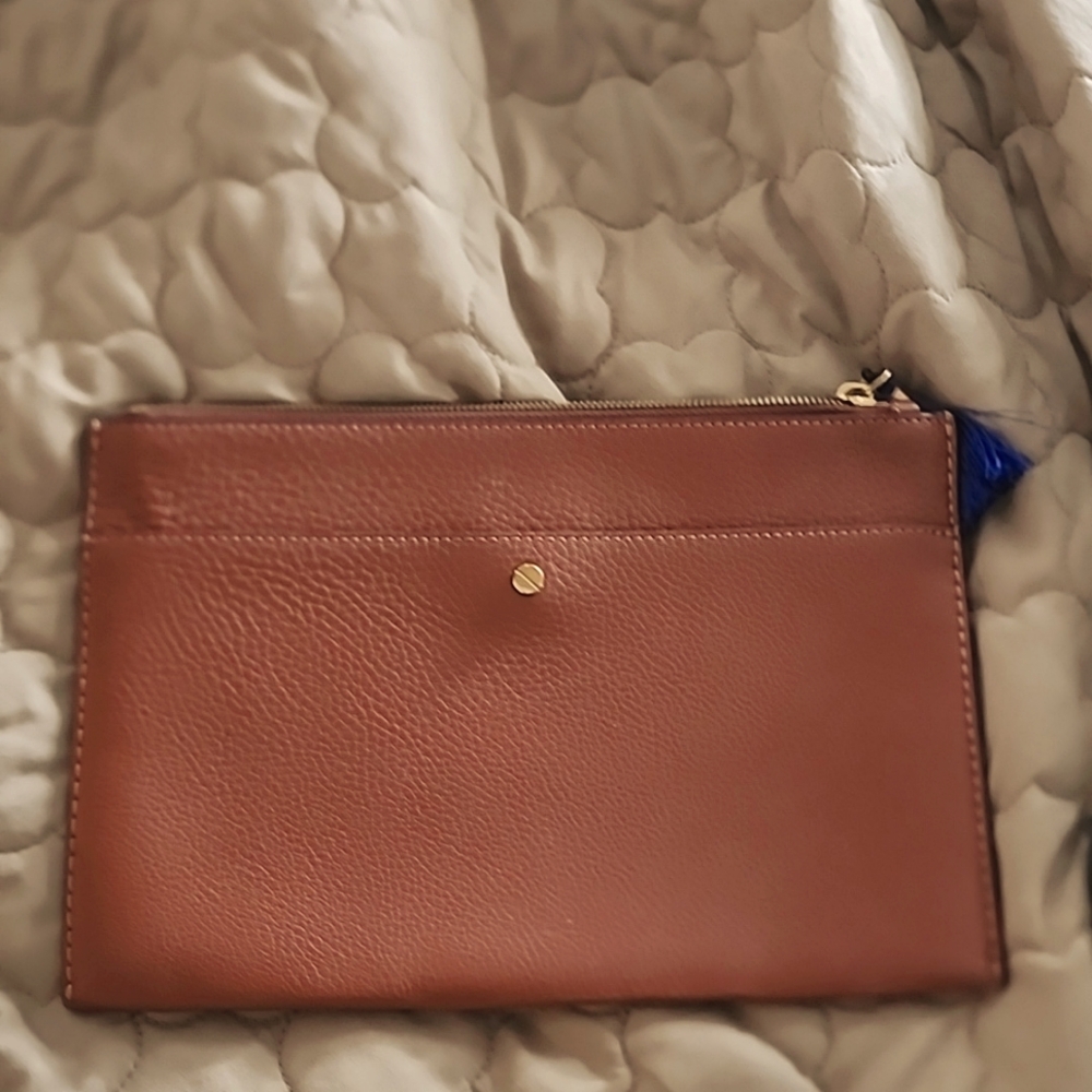 J. CREW Cognac Clutch Pouch
